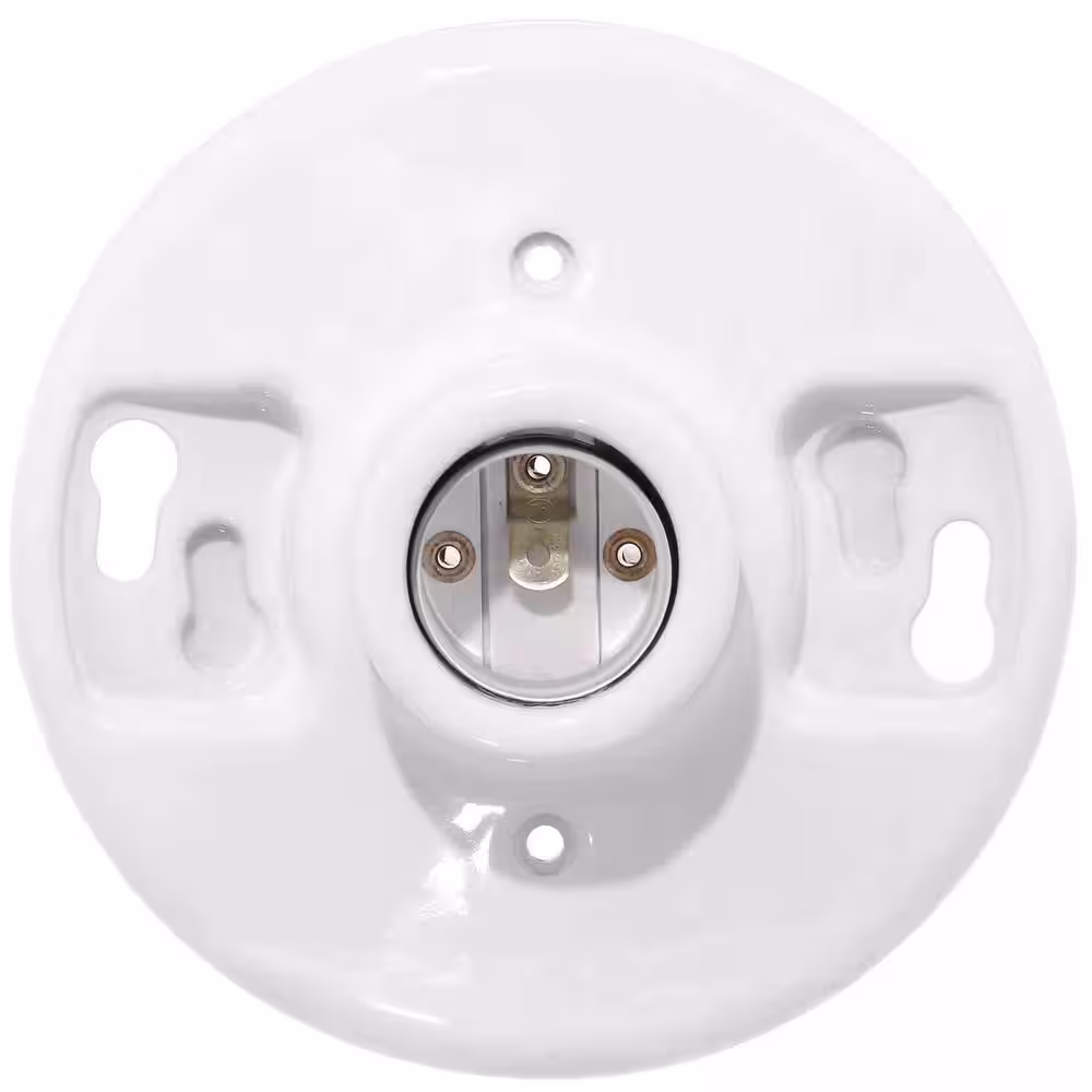 Leviton 600-Watt 250-Volt White Outlet Box Lampholder