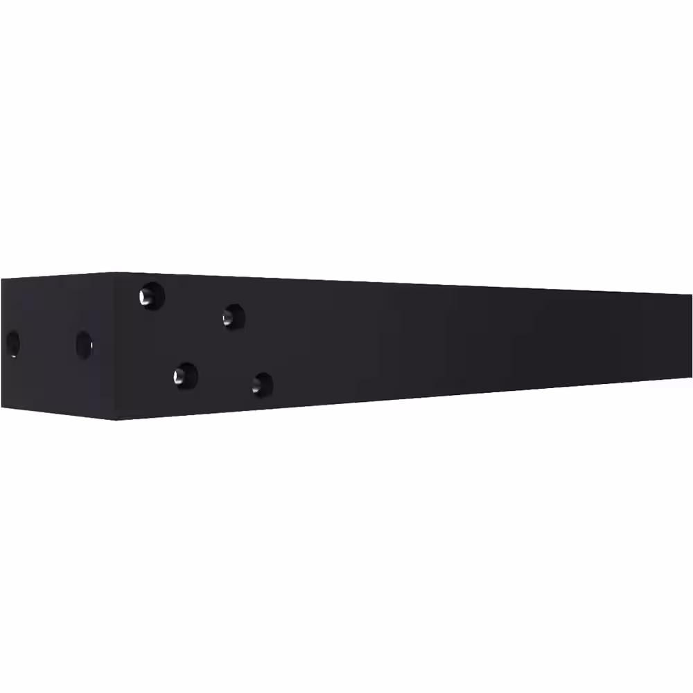 Ekena Millwork 2-1/2 in. x 20 in. x 4 in. Hidden Support Steel Powder Coated Black Heavy-Duty Bracket with Back Plate