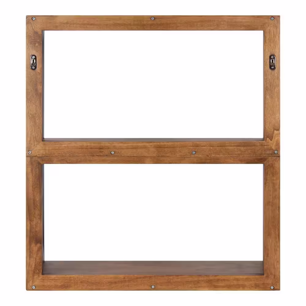 Kate and Laurel Rigby 8.00 in. x 25.00 in. Rustic Brown Wood Floating Decorative Wall Shelf