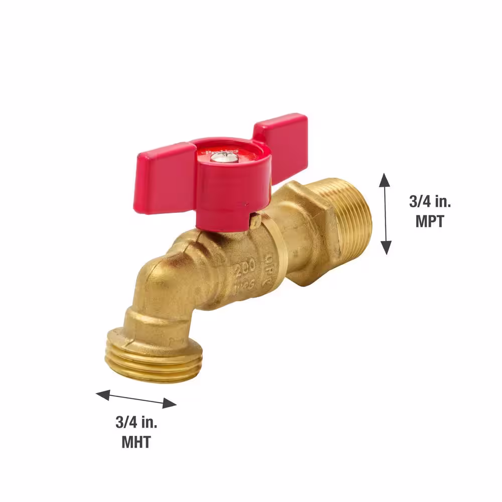 None 3/4 in. Brass MPT/SWT x MHT Quarter-Turn Hose Bibb
