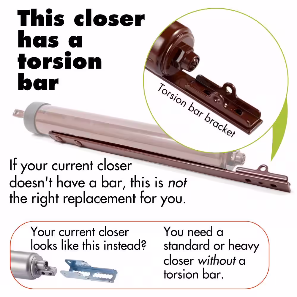 IDEAL SECURITY Quick-Hold Heavy Storm Door Closer with Torsion Bar (Brown)