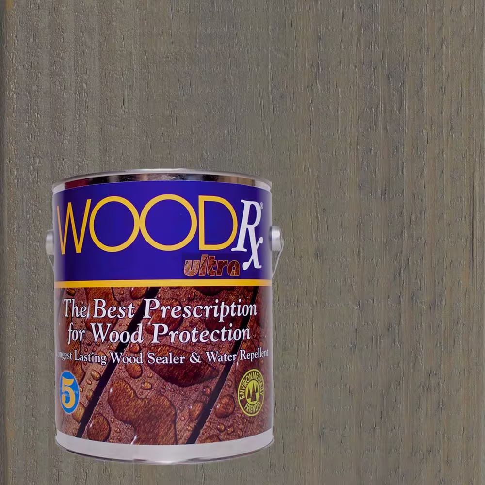 WoodRx 1 gal. Ultra Weathered Gray Transparent Wood Exterior Stain and Sealer