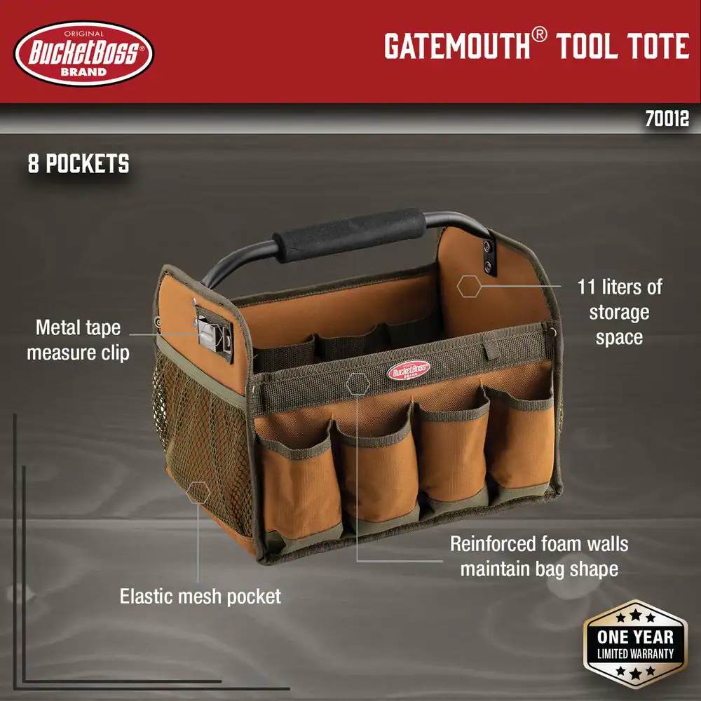 BUCKET BOSS 12 in. Open Top Tool Tote Bag