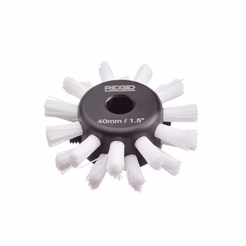 RIDGID FlexShaft Wall-To-Wall Drain Cleaning Machine, 1-1/2 in. Nylon Brush for 1-1/2 in. Pipe Prep & Gentle Clean Up
