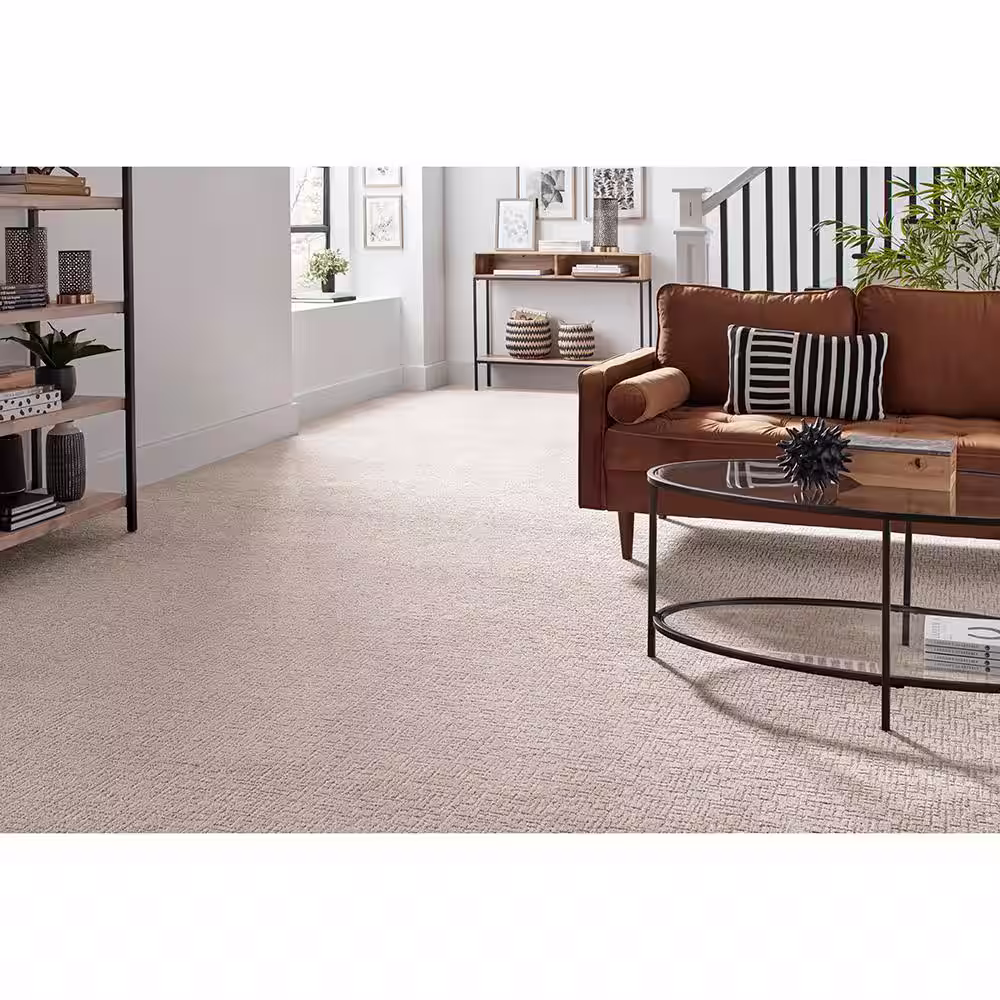 Home Decorators Collection Brasswick  - Notion - Brown 24 oz. Polyester Pattern Installed Carpet