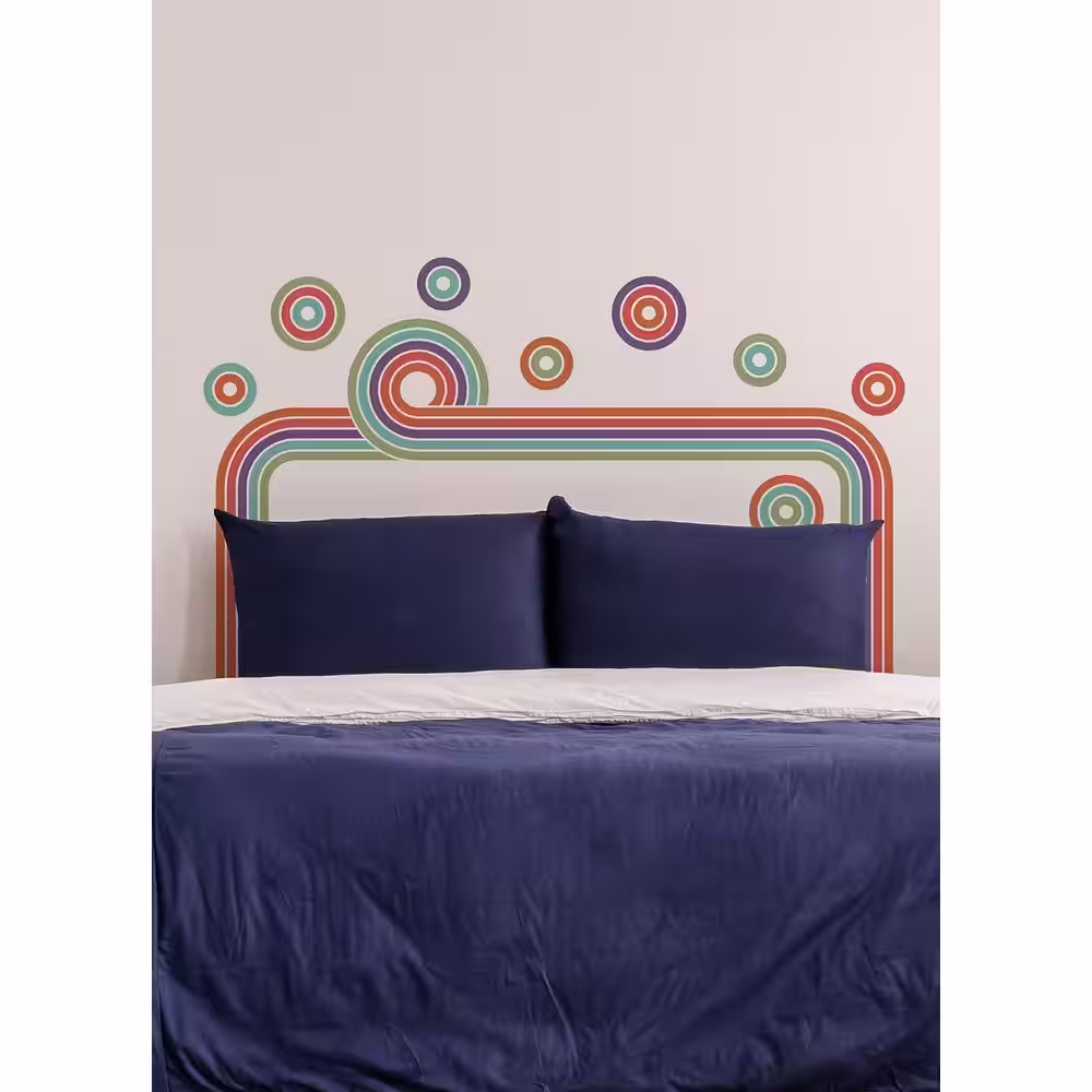 WallPOPs Semi-Gloss Retro Rainbow Headboard Wall Decal