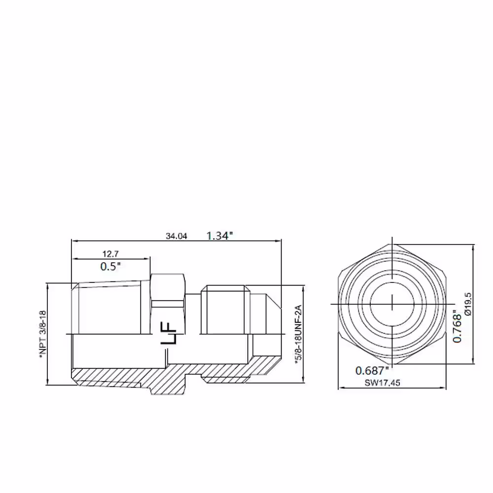 Everbilt 3/8 in. Flare x 3/8 in. MIP Brass Adapter Fitting