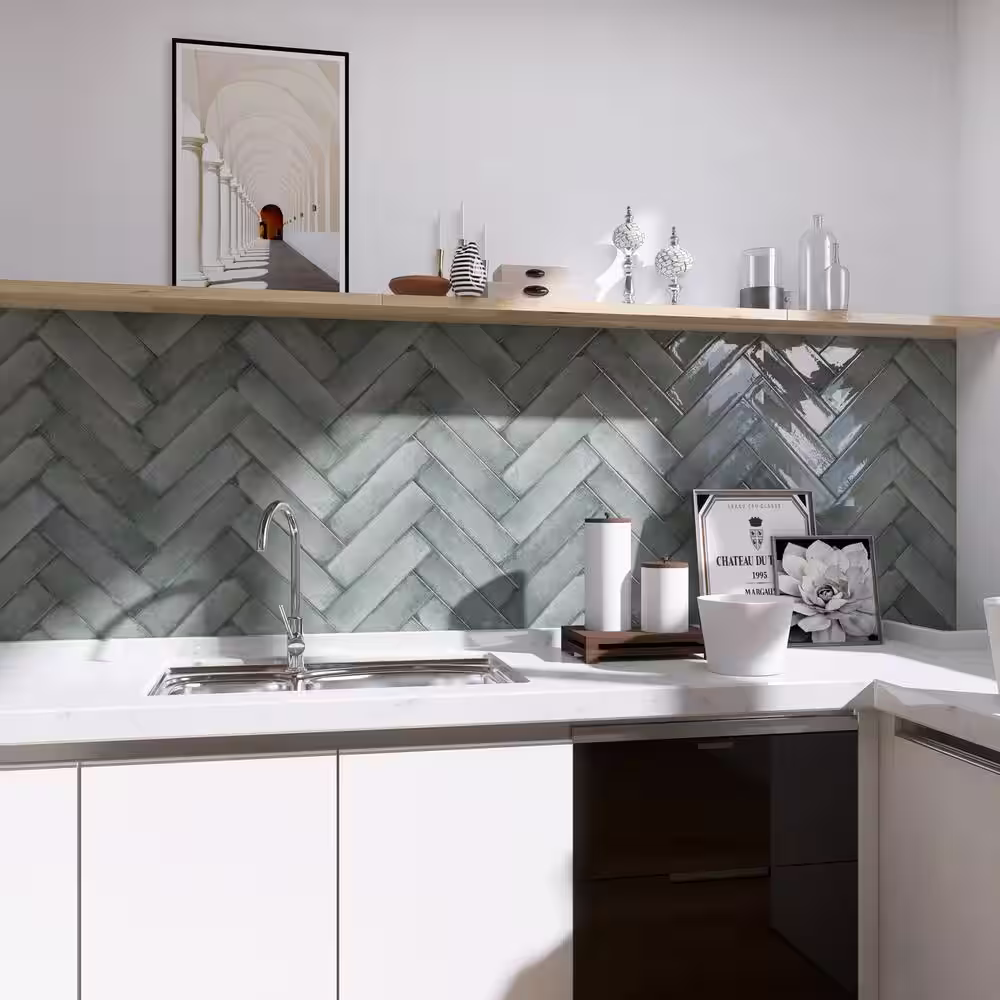 MOLOVO Iris Aguamarina Green 2.9 in. X 11.8 in. Polished Ceramic Subway Wall Tile (6.03 sq. ft./Case)