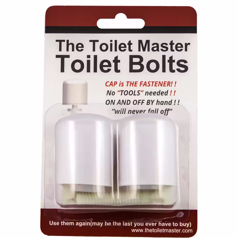 None Tool-free Toilet Bolt and Cap System (6-Pack)