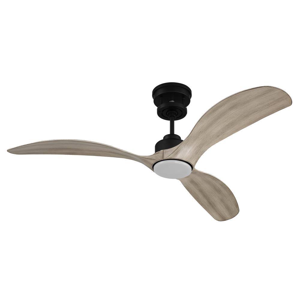 CRAFTMADE Mesmerize 60 in. Indoor/Outdoor Flat Black Finish Ceiling Fan with Smart Wi-Fi Enabled Remote and Integrated LED Light