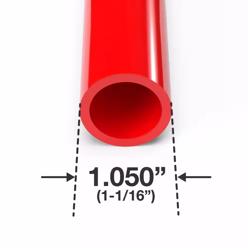 Formufit 3/4 in. x 5 ft. Red Furniture Grade Schedule 40 PVC Pipe (2-Pack)