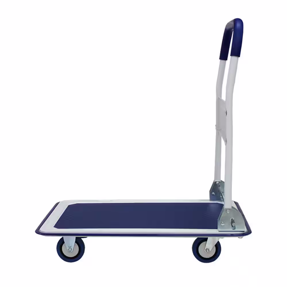 None Anky 660 lbs. Capacity Platform Truck Hand Flatbed Dolly Folding Moving Push Heavy-Duty Rolling Cantilever Cart in Blue