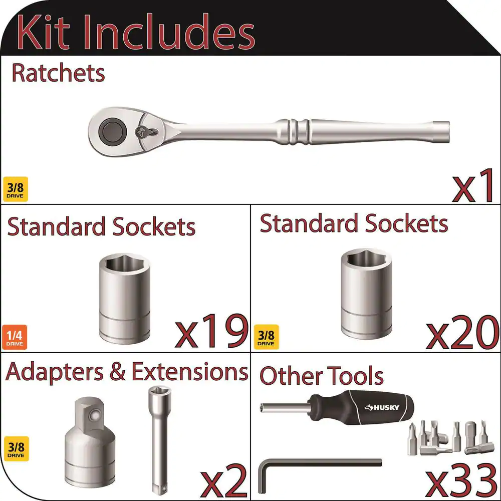 Husky Mechanics Tool Set (75-Piece)
