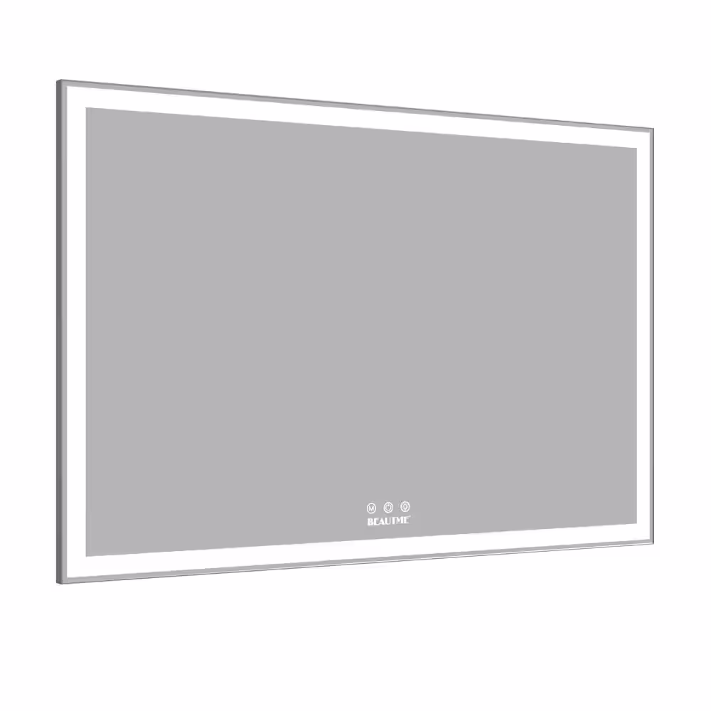 None 60 in. W x 40 in. H Rectangle Aluminum Frame Oversized LED Bathroom Mirror Wall Mounted Mirror