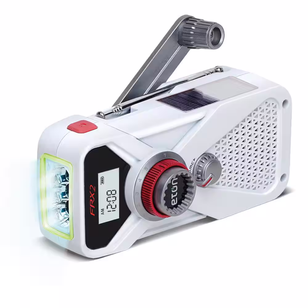 Eton American Red Cross Hand Turbine AM/FM/NOAA Weather Radio with USB Smartphone Charger and LED Flashlight