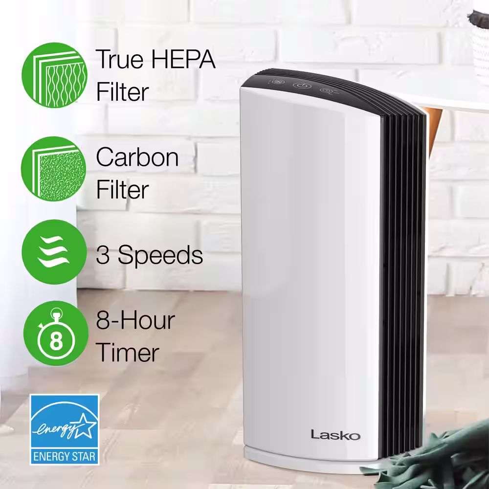 Lasko HEPA Filter Room Air Purifier with Total Protect Filtration