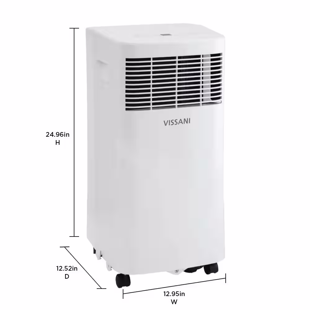 Vissani 5,000 BTU 115-Volt Portable Air Conditioner with Dehumidifier Mode and Remote in White