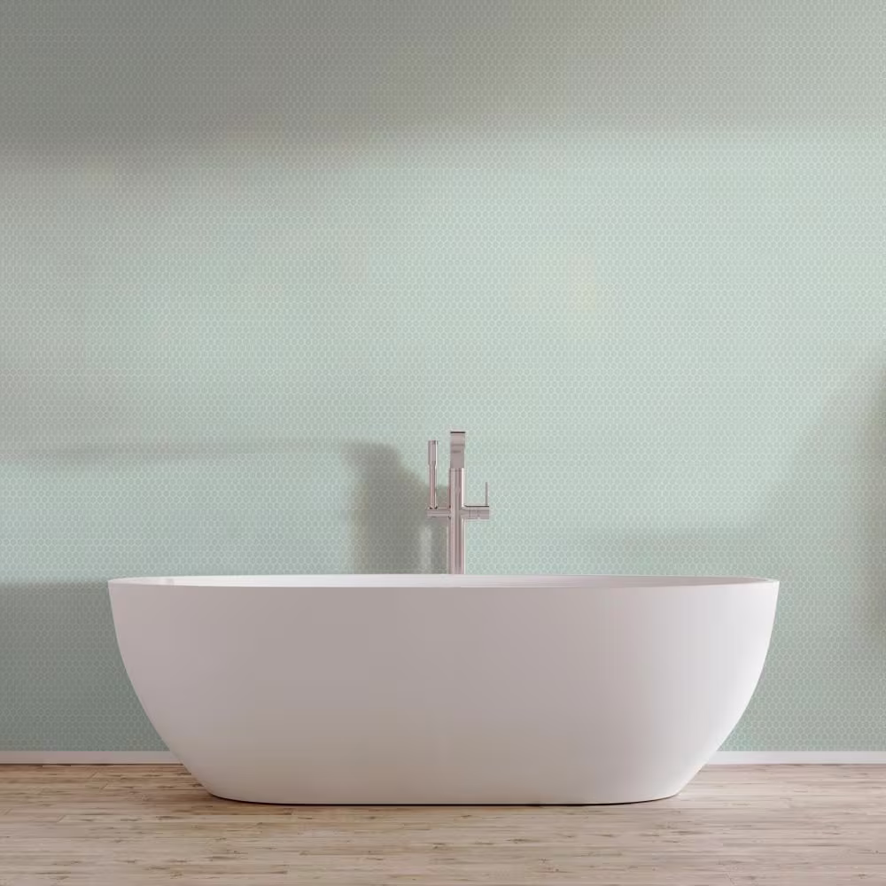 Merola Tile Metro 1 in. Hex Matte Light Green 10-1/4 in. x 11-7/8 in. Porcelain Mosaic Tile (8.6 sq. ft./Case)