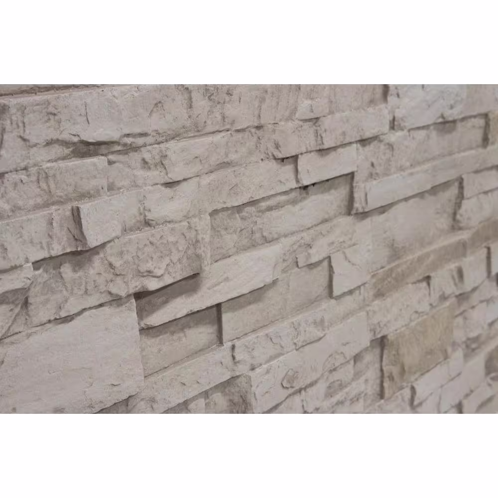 Urestone 24 in. x 48 in. Stacked Stone #45 Almond Taupe Stone Veneer Panel