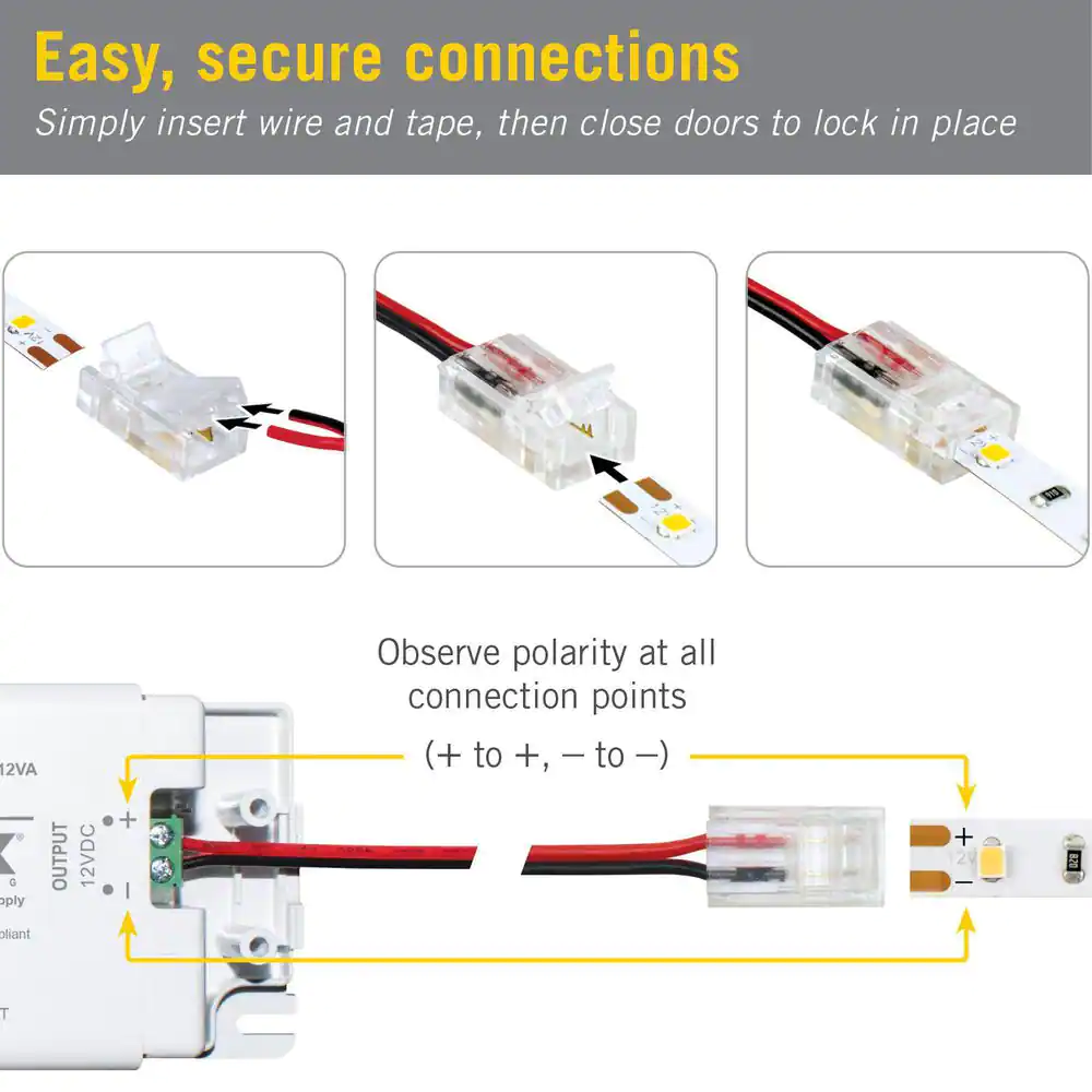 Armacost Lighting 2-pin Wire to Tape Connector Cord (6-Pack)
