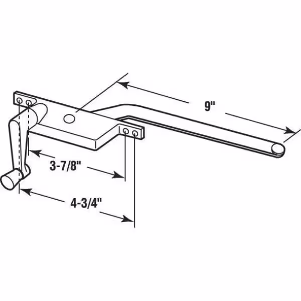 Prime-Line 9 in. Diecast Construction Aluminum Painted Finish Left Hand Casement Operator with Square Body
