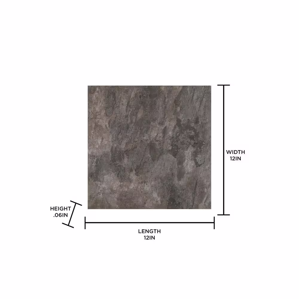 FloorPops Brownstone 12 in. W x 12 in. L Brown Peel & Stick Vinyl Tile Flooring (20 sq. ft./case)