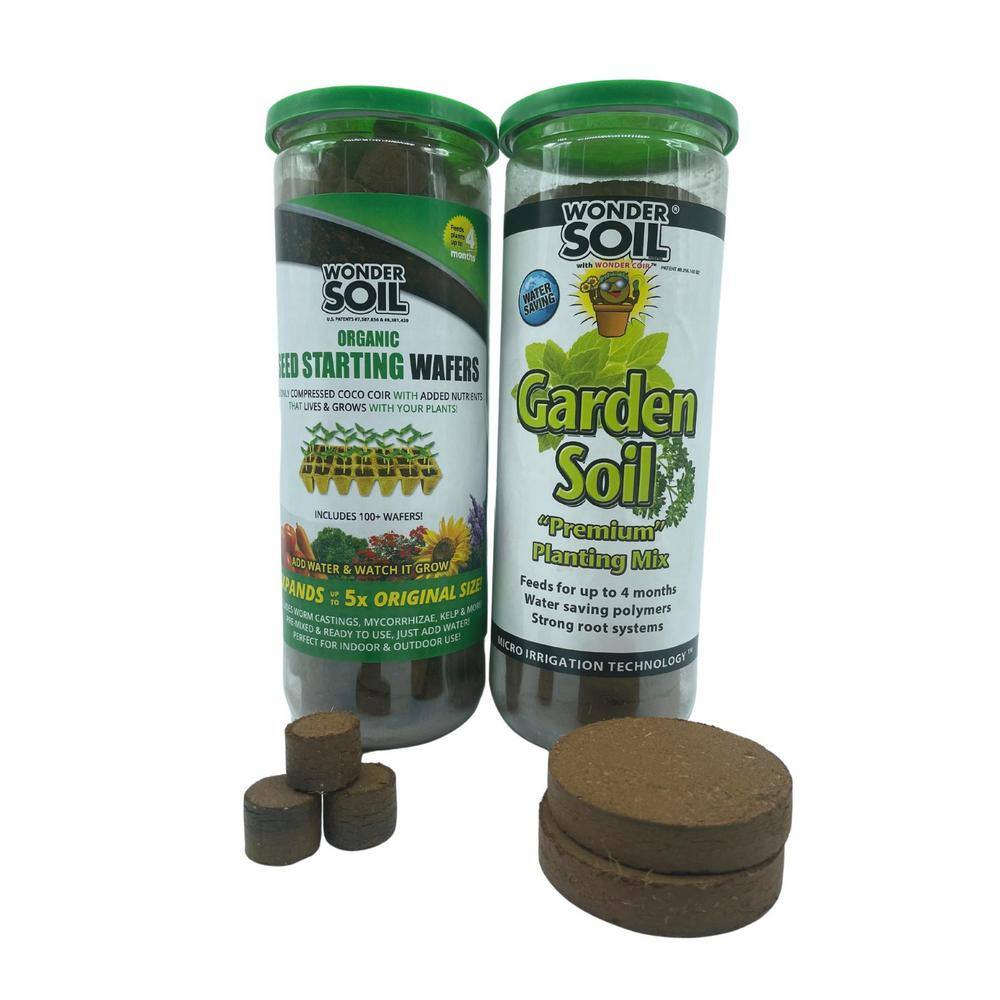 WONDER SOIL Premium Organic Expanding Coco Coir Seed Starting and Garden Soil Wafers