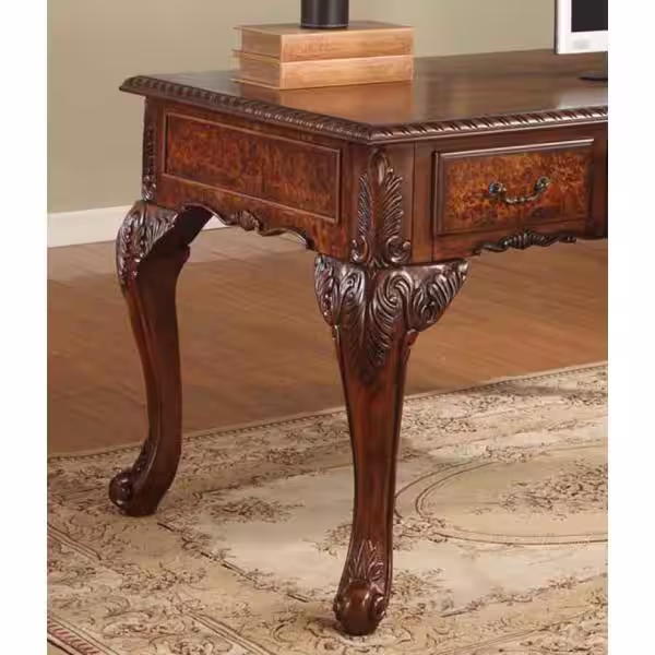 Best Master Furniture Princeton 60 in. Traditional Walnut Solid Wood Executive Desk