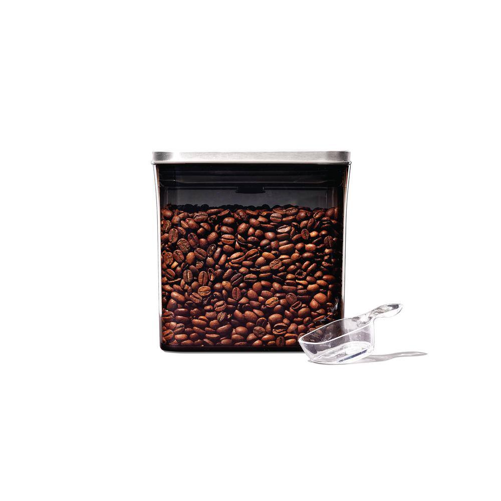 OXO Good Grips 1.7 qt. Short Rectangle Steel POP Food Storage Container with Airtight Lid and Scoop
