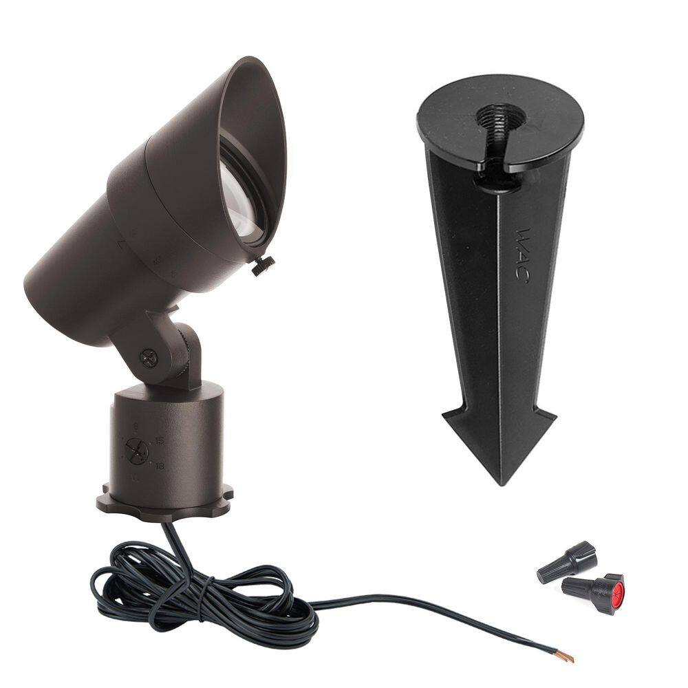 None Accent 1330 Lumens Bronze Low Voltage LED Outdoor Spotlight with IP66 Rated and 3000K LED