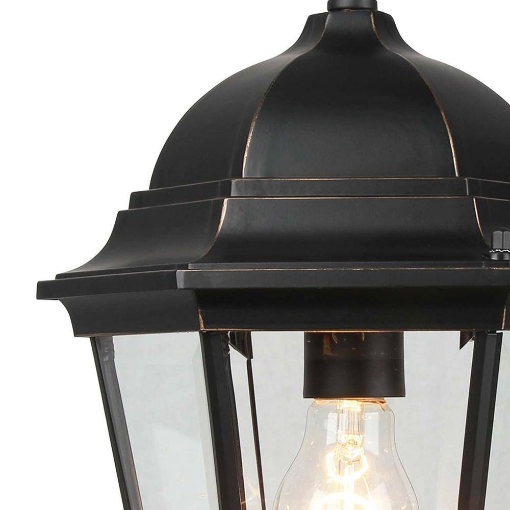 None 1-Light Imperial Black Outdoor Pendant Light