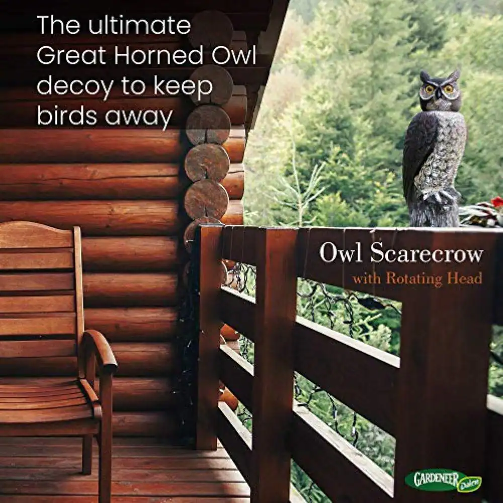 Dalen Natural Enemy Scarecrow Rotating-Head Owl