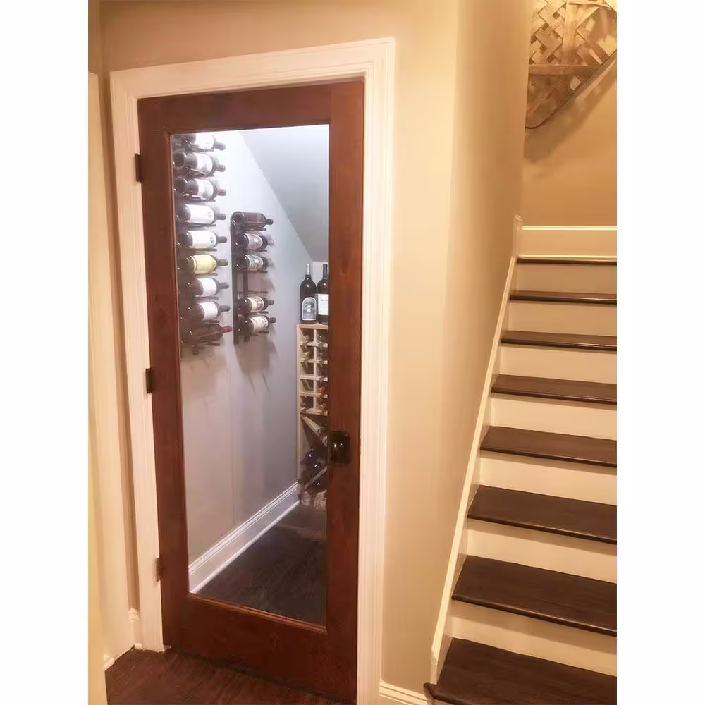 Krosswood Doors Rustic Knotty Alder 1-Lite Wood Stainable Interior Door Slab