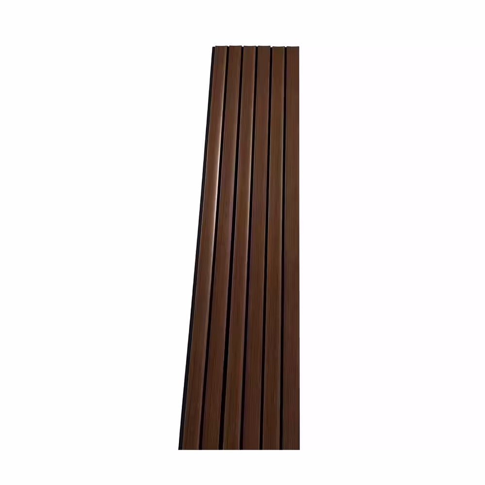 Ejoy 94.5 in. x 4.8 in. x 0.5 in. Vinyl Wall Siding Panel in Brown Walnut Wood Color (Set of 6-Piece)