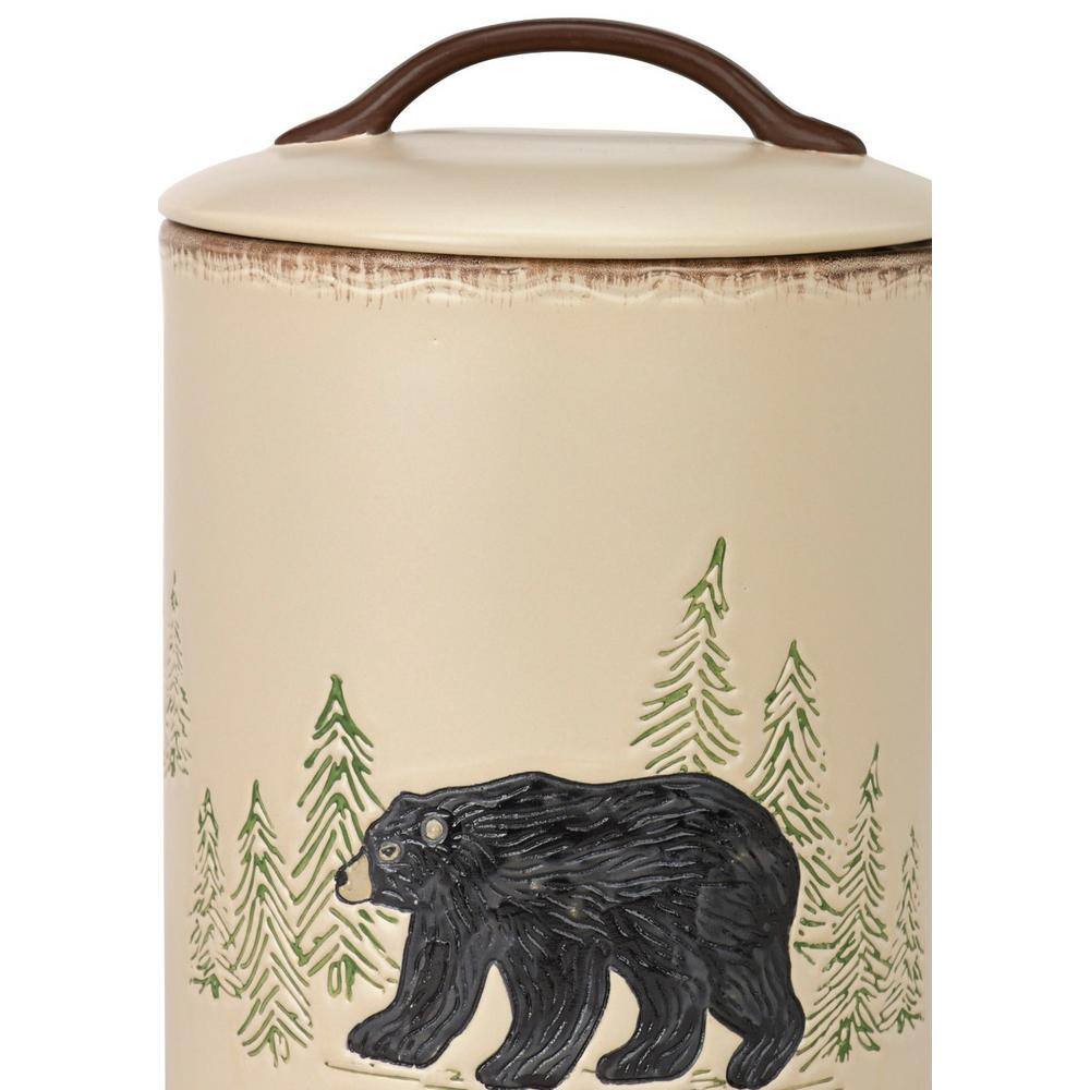 Park Designs Rustic Retreat 3-Piece Ceramic Canister Set with Matching Airtight Lids
