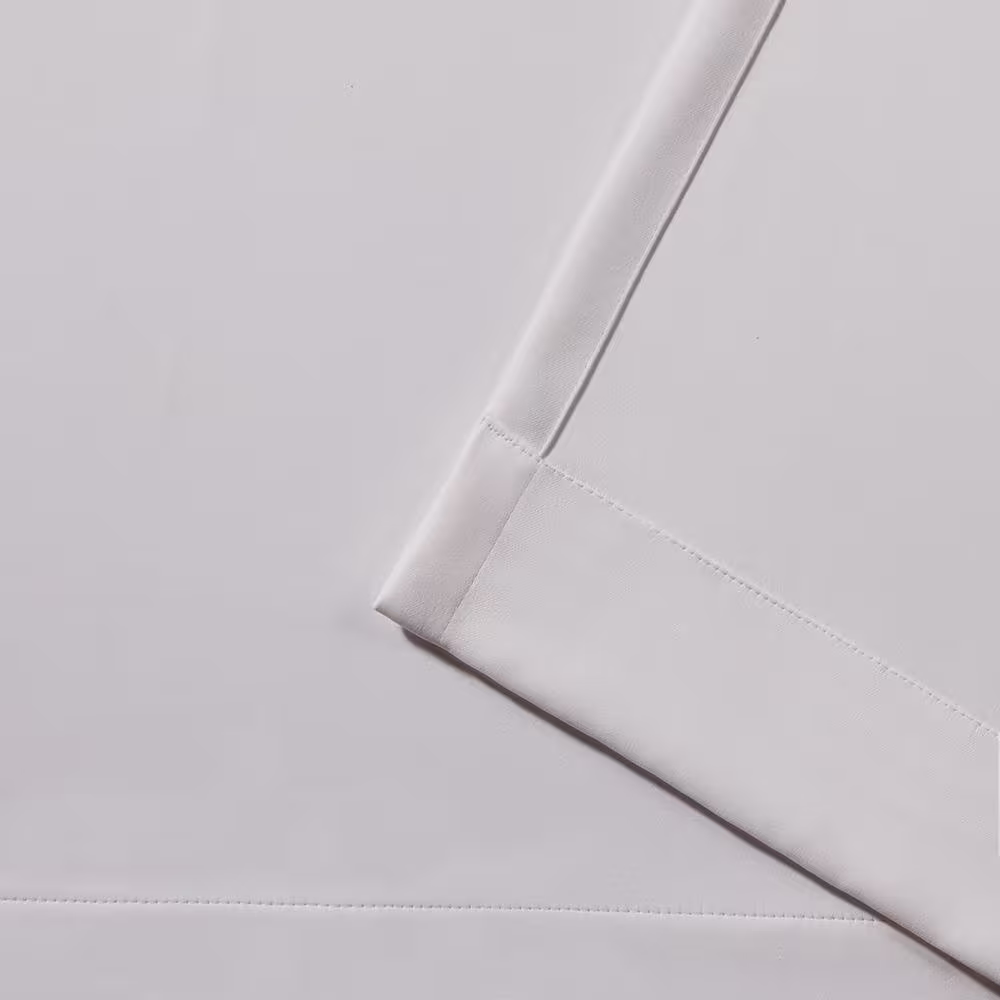 EXCLUSIVE HOME Sateen Patio Vanilla Solid Woven Room Darkening Grommet Top Curtain, 100 in. W x 84 in. L