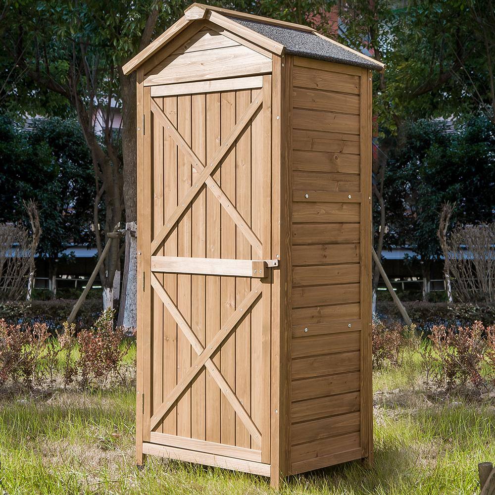None 2.1 ft. W x 1.5 ft. D Wood Storage Shed Tool Organizer with Workstation and Lockable Door Coverage Area (3.15 sq. ft.)