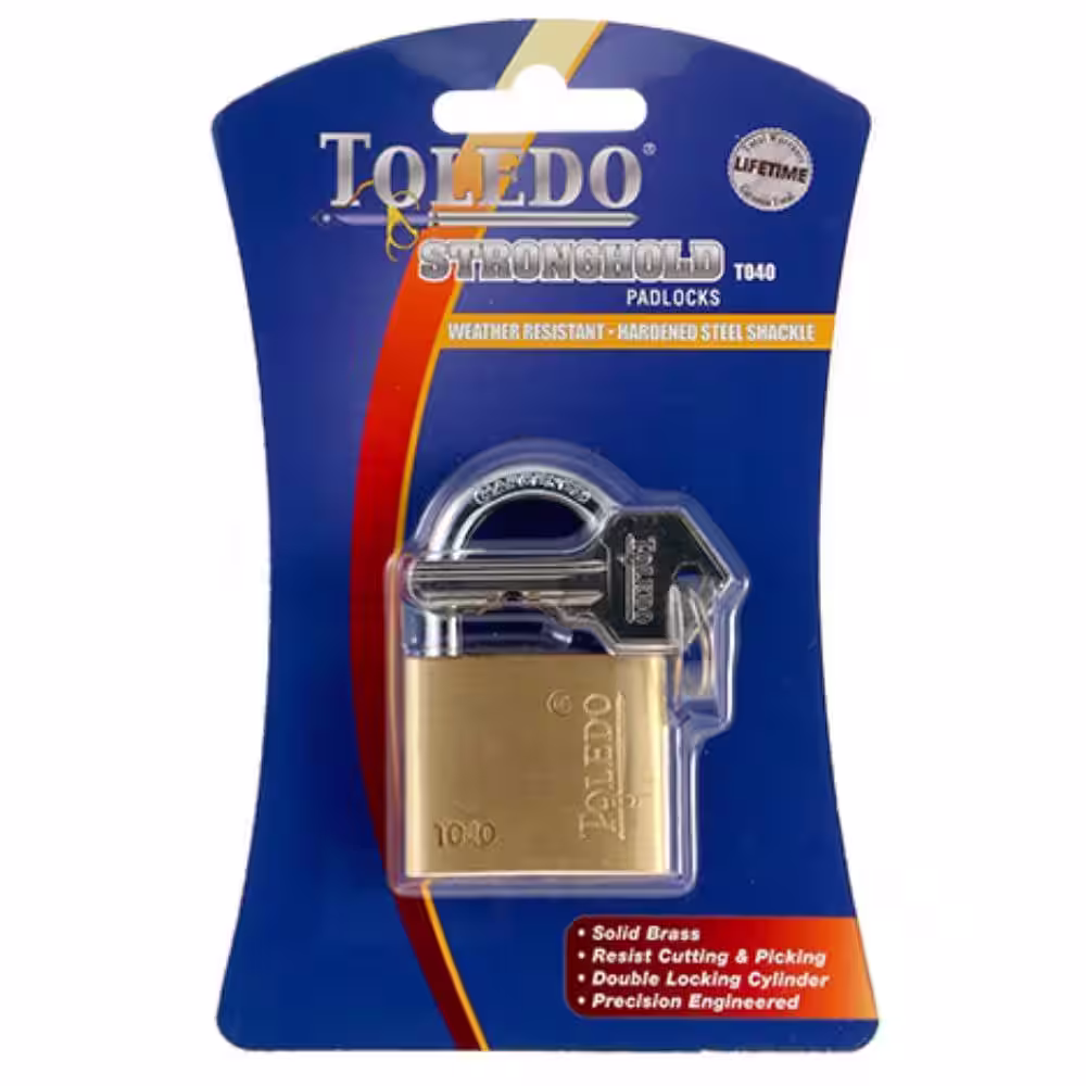 Toledo 40 mm Brass Keyed Padlock