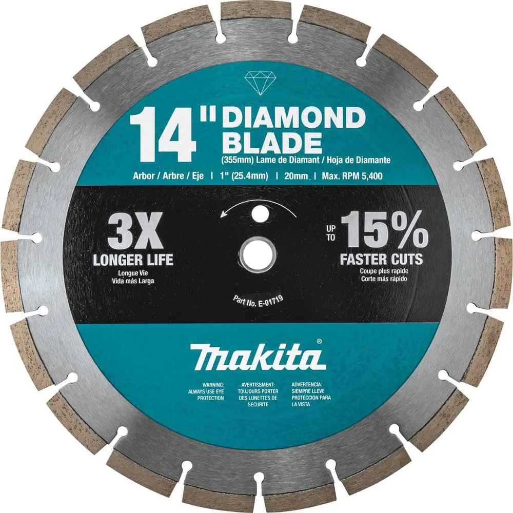 Makita 14 in. Segmented Rim Diamond Blade for General Purpose (3-Pack)