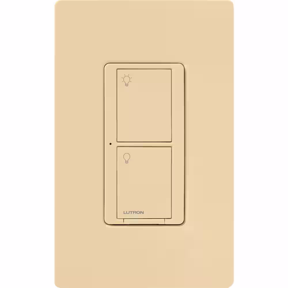 Lutron Caseta Smart Switch for Lights or Fans, 6 Amp, Push Button Light Switch Neutral Wire Required, Ivory (PD-6ANS-IV)