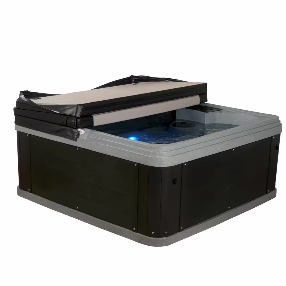 AquaLife Siesta 6-Person 70 Stainless Jet 240-Volt Hot Tub with Real stainless steel Heater, ozone and Built-in Ice Bucket