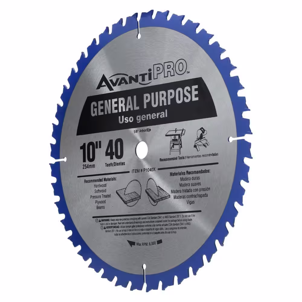 Avanti Pro 10 in. x 40-Tooth General Purpose Circular Saw Blade