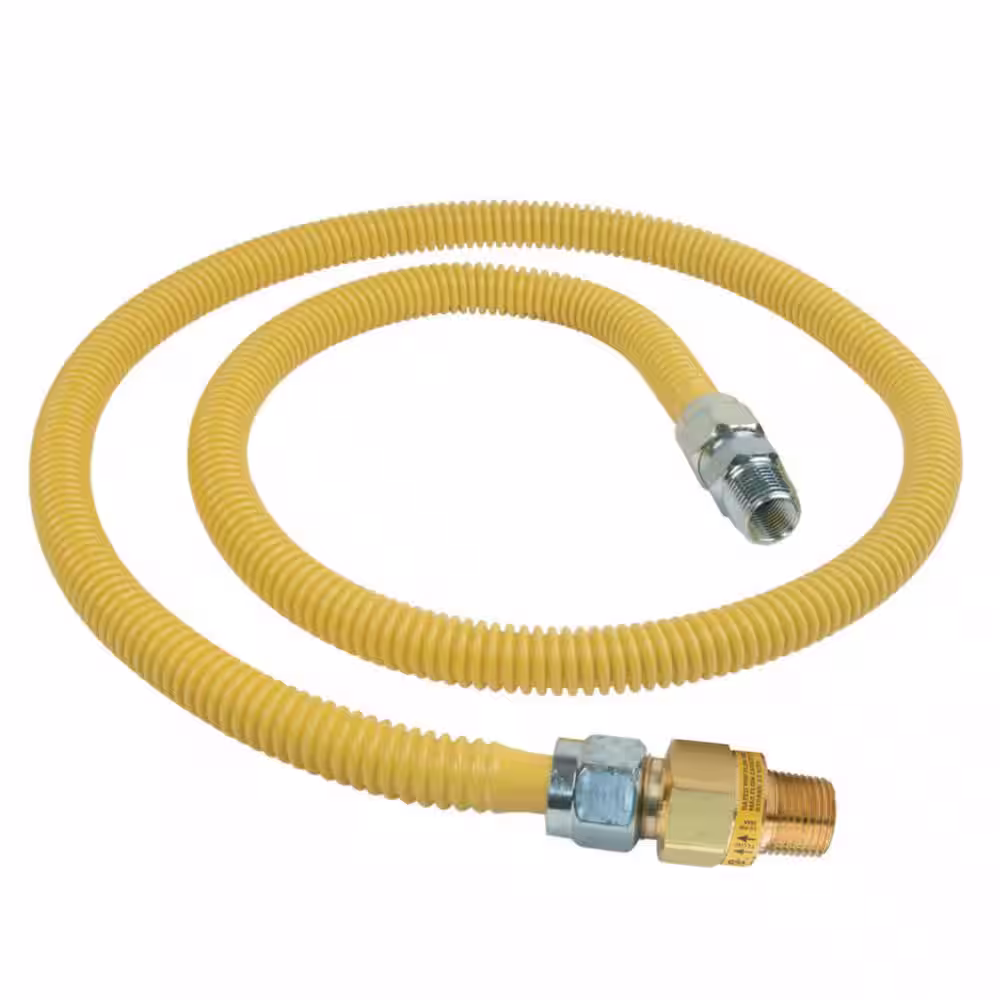 BrassCraft 1/2 in. MIP x 1/2 in. MIP x 60 in. Gas Connector (5/8 in. O.D.) w/ Safety+Plus2 Thermal Excess Flow Valve (107,000 BTU)