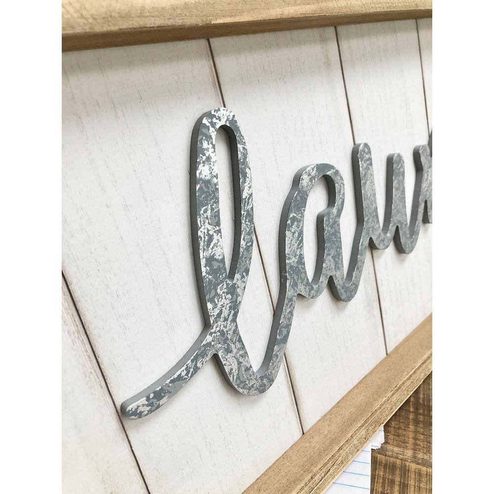 None Laundry Vintage Framed Wood Wall Decorative Sign