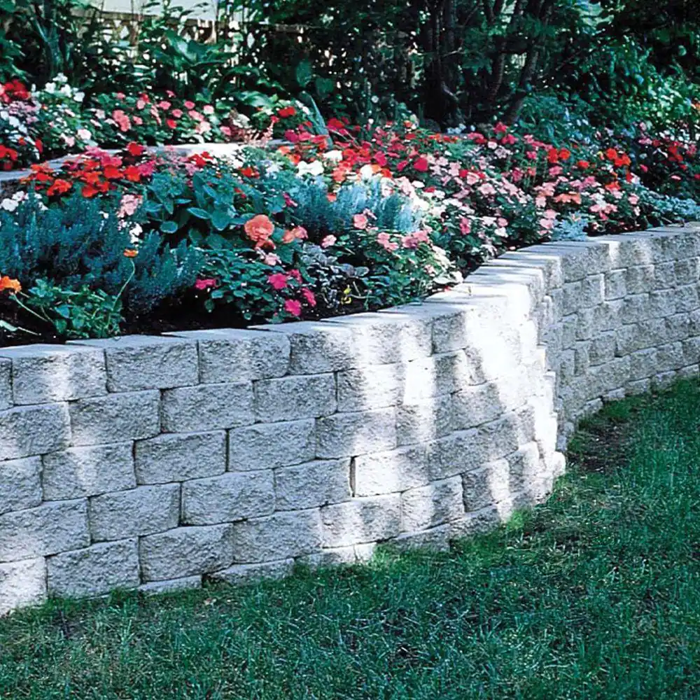None 4 in. x 11.75 in. x 6.75 in. Pewter Concrete Retaining Wall Block