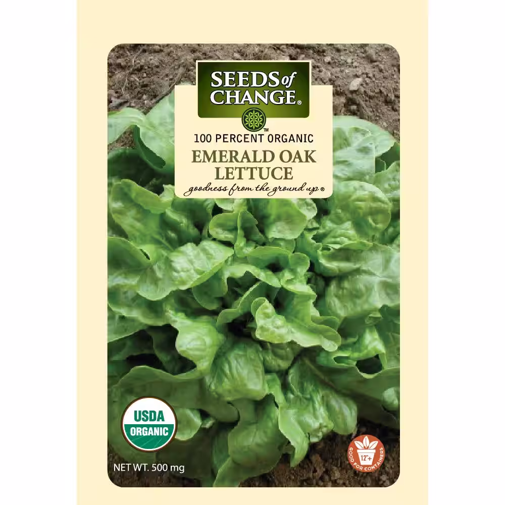 Seeds of Change Lettuce, Looseleaf, Emerald Oak Seeds