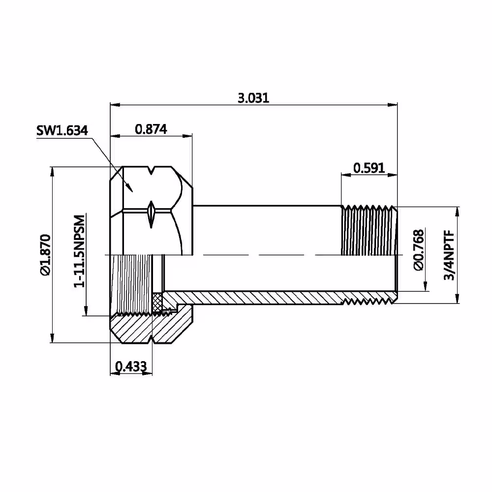 Everbilt 1 in. FIP x 3/4 in. MIP Brass Meter Spud Fitting