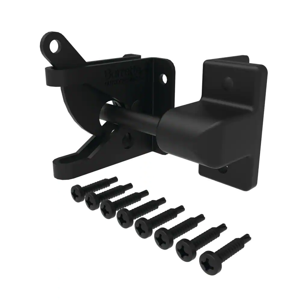 Barrette Outdoor Living 3.562 in. x 2.25 in. Gravity Latch Black for 1 in. Gate Uprights