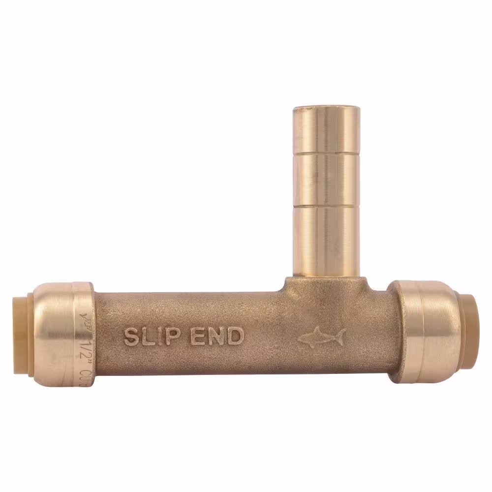 SharkBite 1/2 in. Push-to-Connect x Push-to-Connect x CTS Brass Tee Fitting