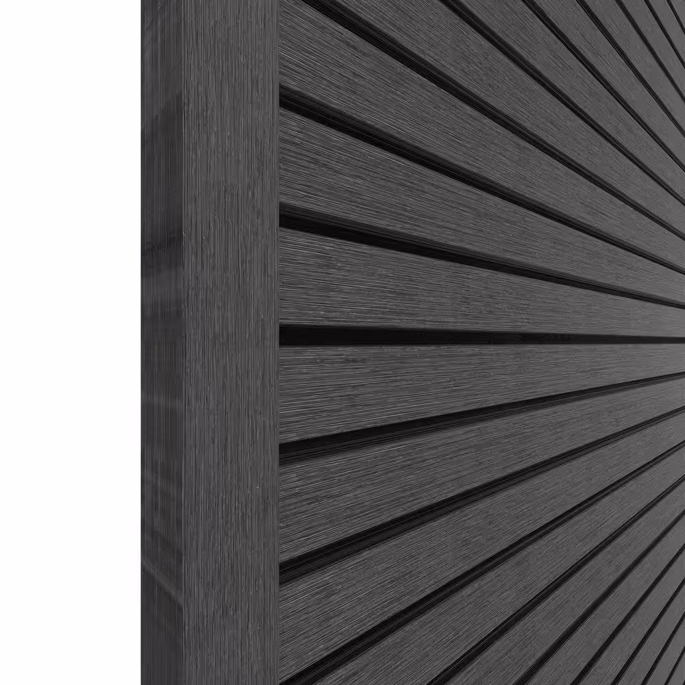 NewTechWood European Siding System 3.5 in. x 2.1 in. x 8 ft. Hawaiian Charcoal Composite Siding End Trim for Belgian Board